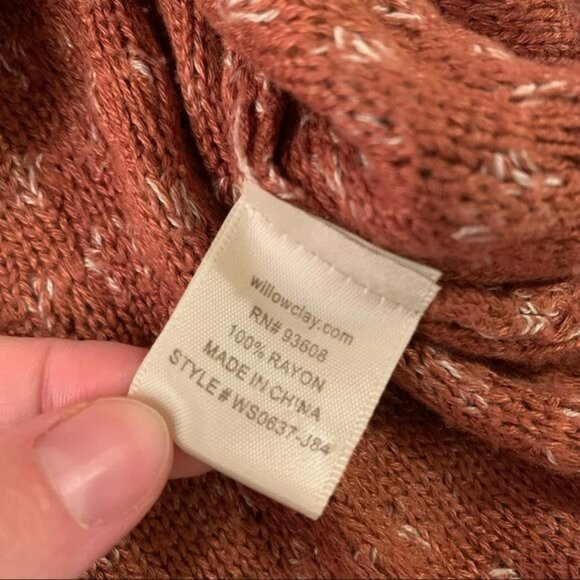 Willow and clay womens size x-small orange long sleeve knit tunic sweater - Picture 6 of 7